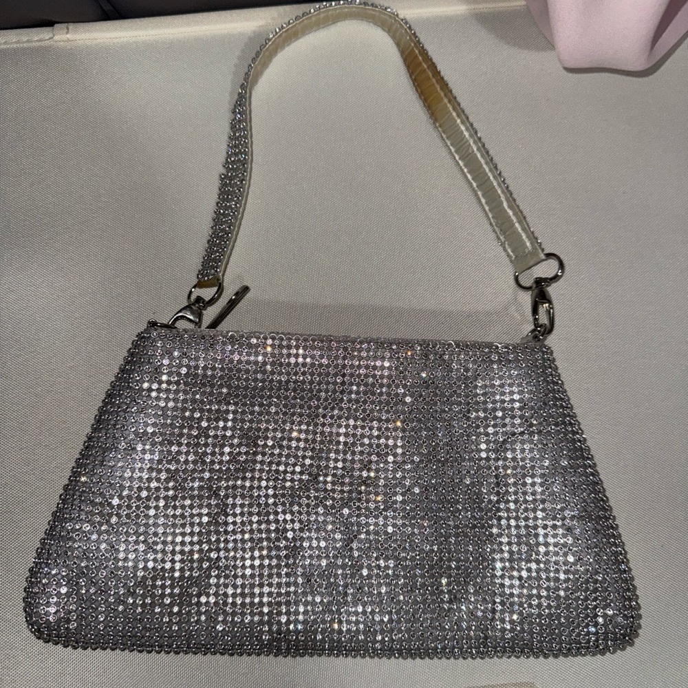 Silver Rhinestone Shoulder/clutch Purse